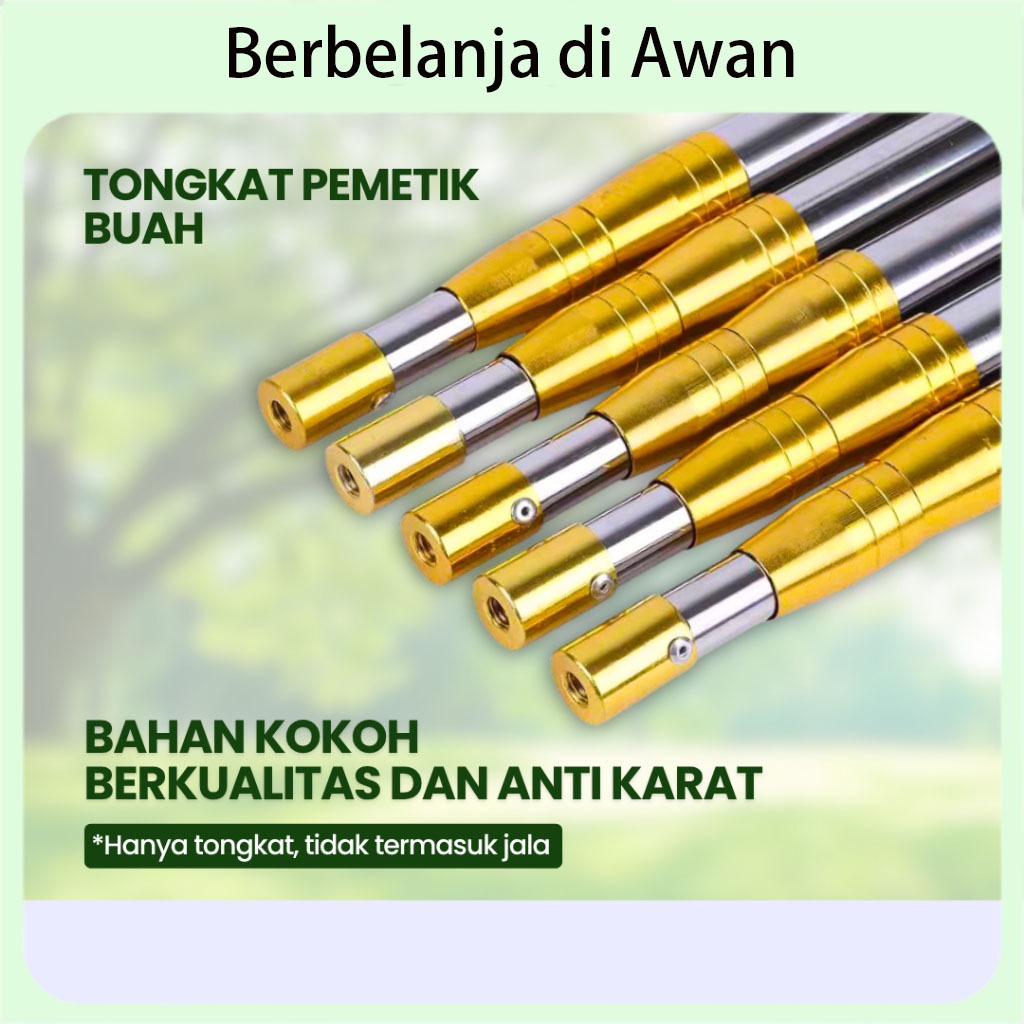 Alat Tongkat Pemetik Buah Panjang Telescopik Tongkat Panjang Untuk Petik Buah /metal fruit picker /g