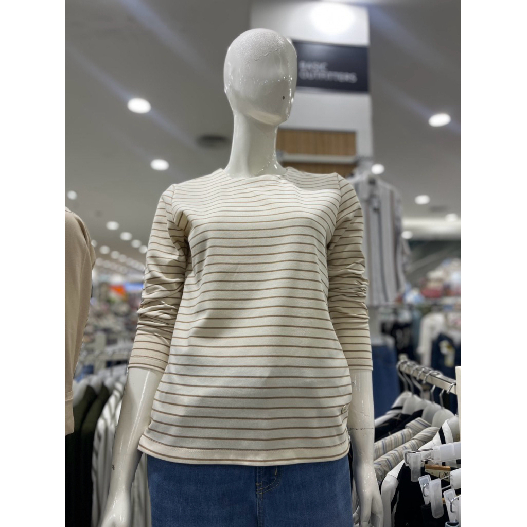 Kaos Lengan Panjang Cewek motif Garis merk C2