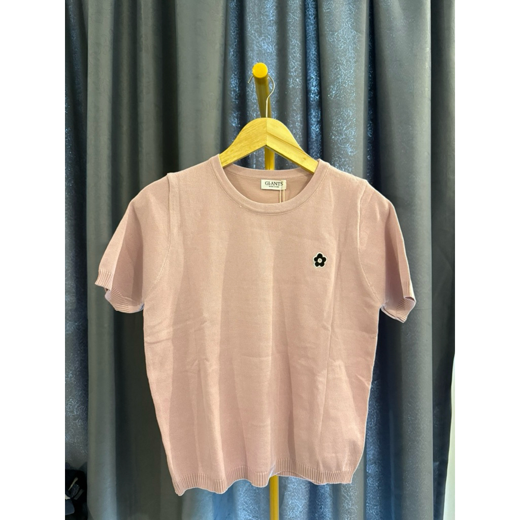 Kaos Knit Atasan Knit Bunga Import