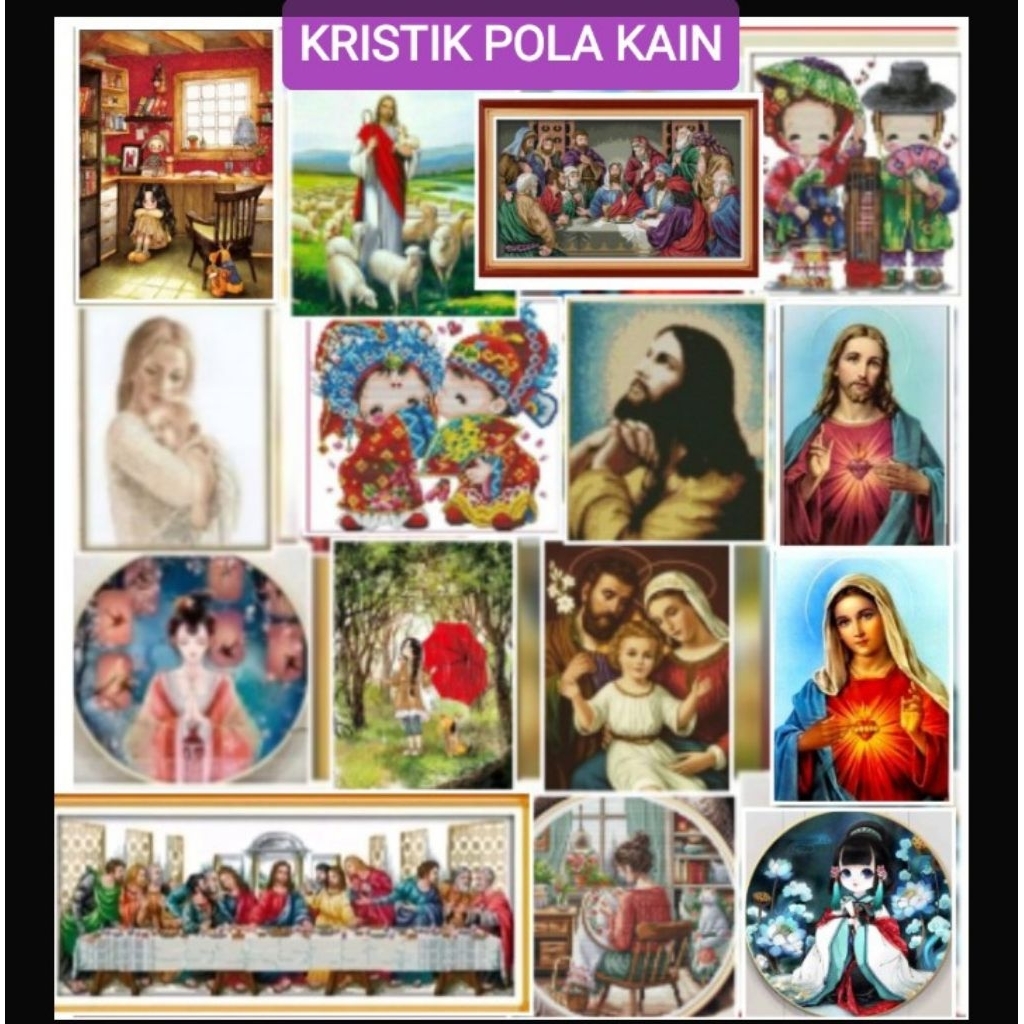 (READY) DIY Paket kristik Yesus Maria Wanita perjamuan kudus last supper Orang pola kain cross stitc