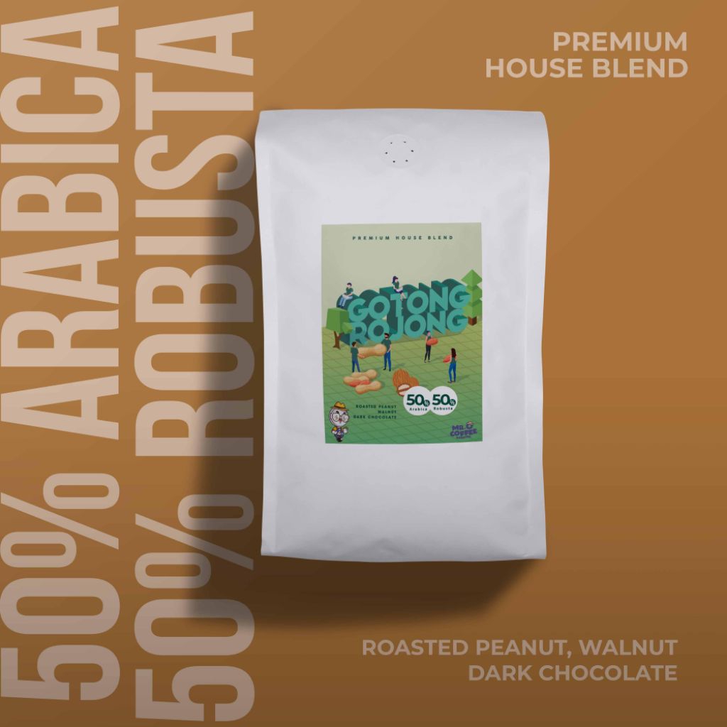 Biji Kopi 1kg GOTONG ROJONG 50% Arabika 50% Robusta Espresso Blend