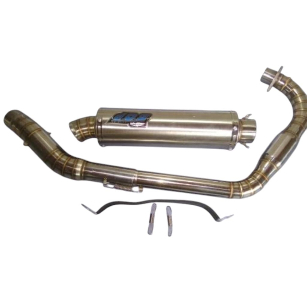 Knalpot racing dos bulat cacing leher bom buat montor Mega pro gl pro cb herex Tiger cb150r old