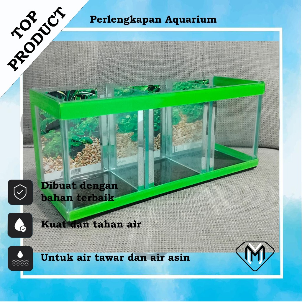 aquarium minimalis full set sekat tiga