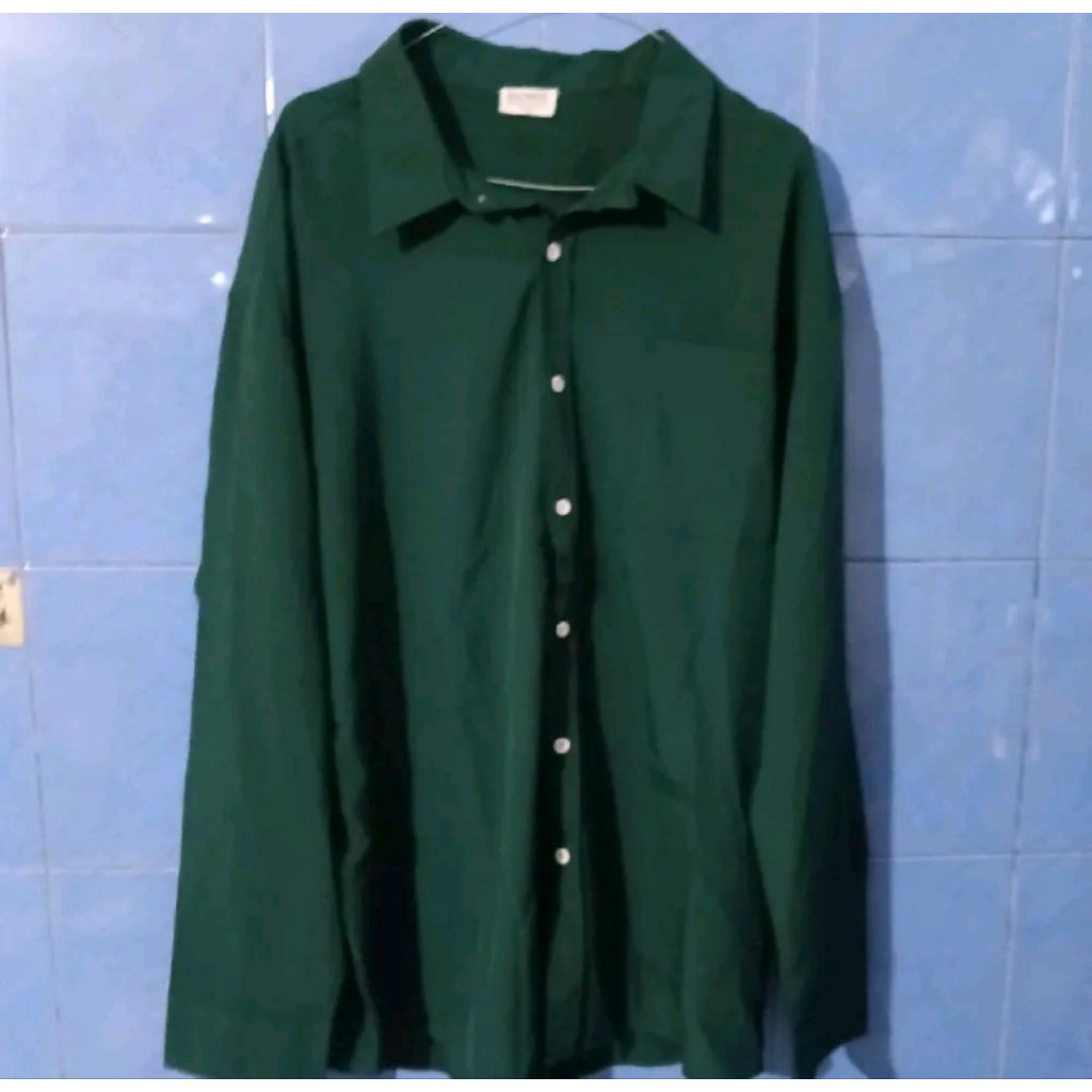 kemeja jean money hijau mulus