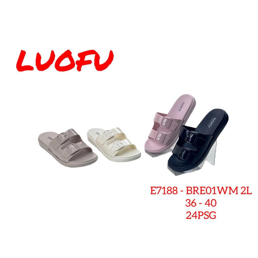 Sandal selop gesper wanita Luofu SDL1428 Sandal Luofu wanita E7188