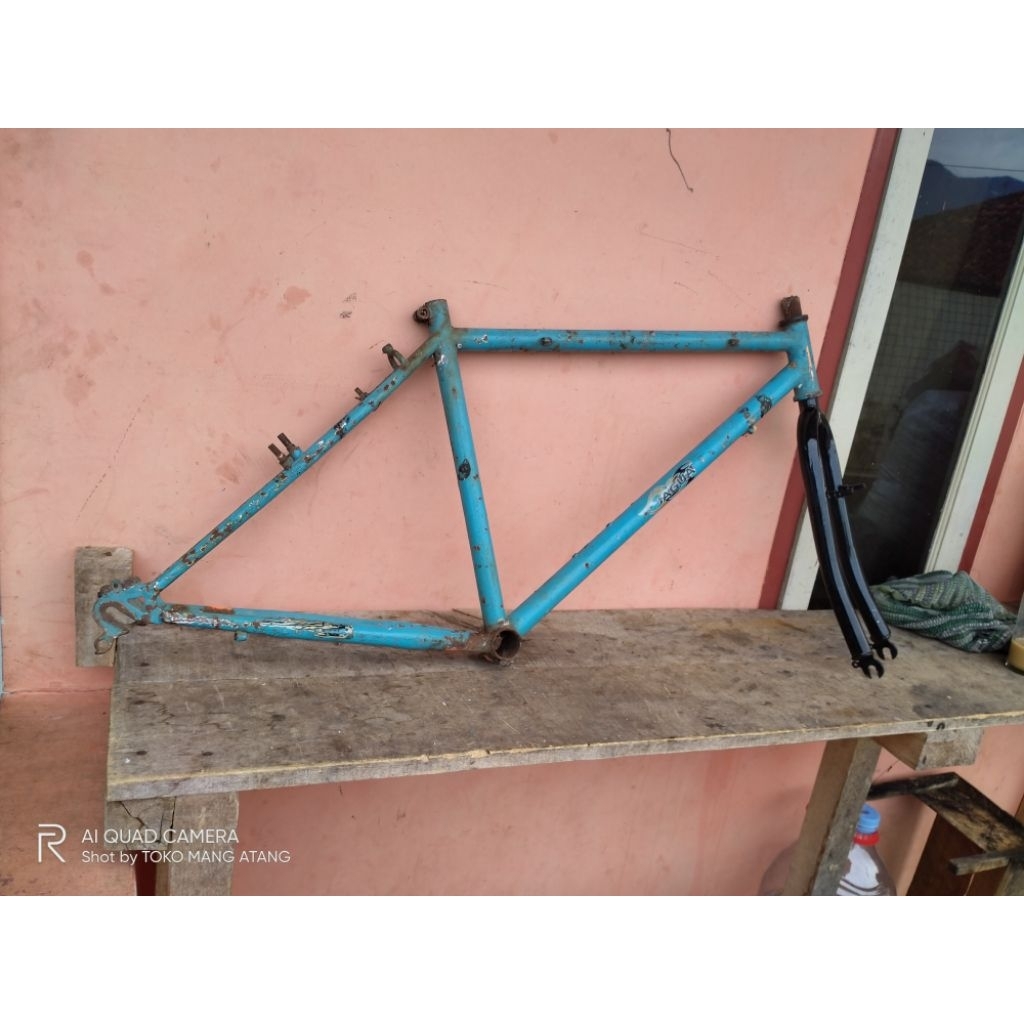 Frame Fork Sepeda MTB 26 Jadul Size 17" Anting RD Las Bagus Bahan Commuter Kalcer Vintage Bike Murah