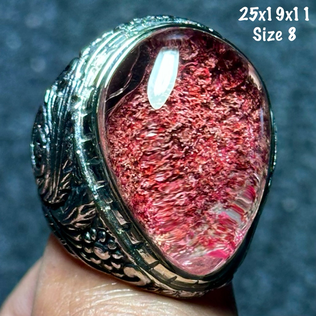 Cincin Batu Akik Natural Kecubung Karang (asli alam)