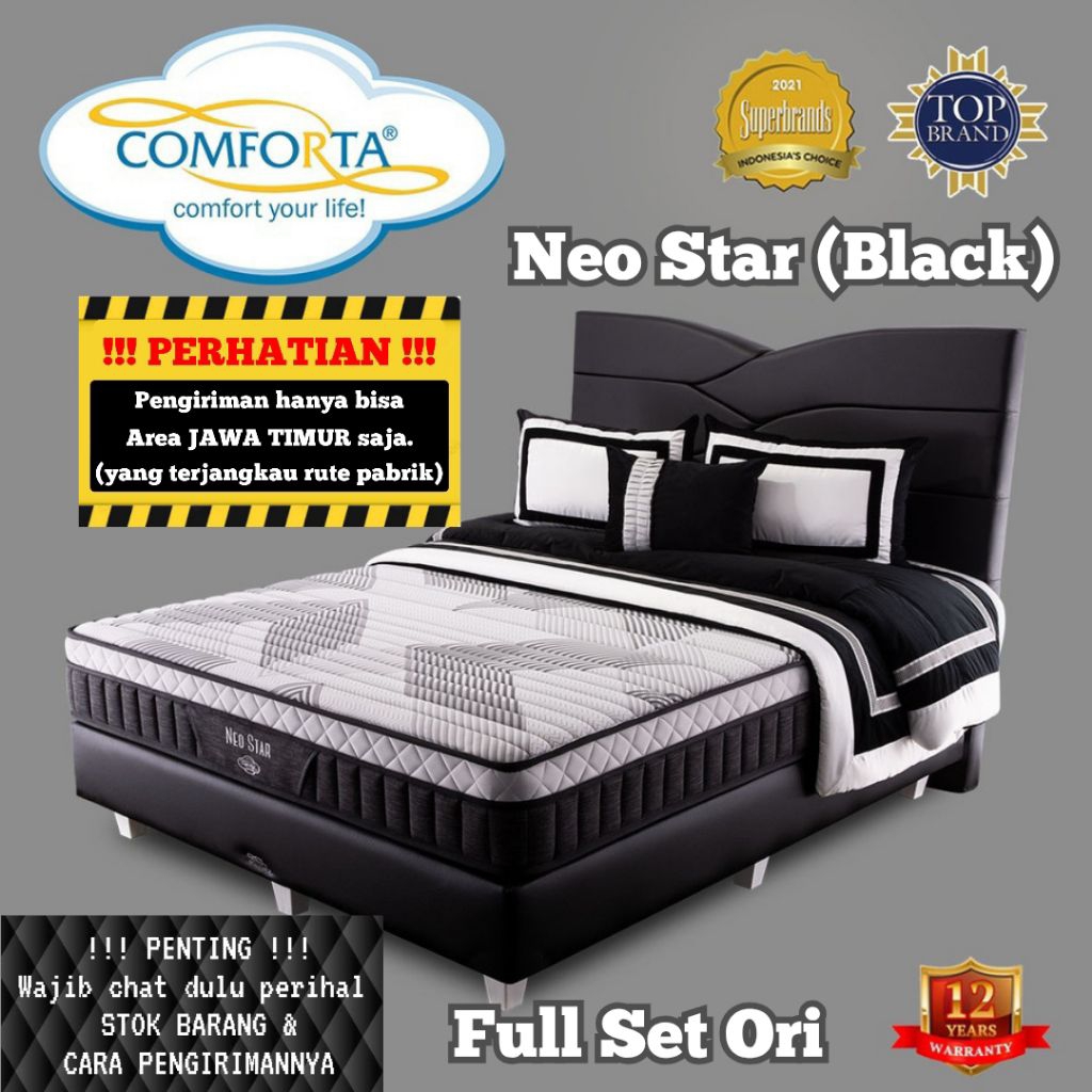 Full Set Ori . Springbed Comforta Neo Star ( Divan Comforta Star + sandaran Alto ) 90 / 100 / 120 / 