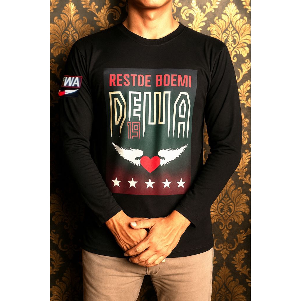 Kaos Dewa 19 Lengan Panjang Pria Wanita – Bahan 24s Premium Restoe Boemi