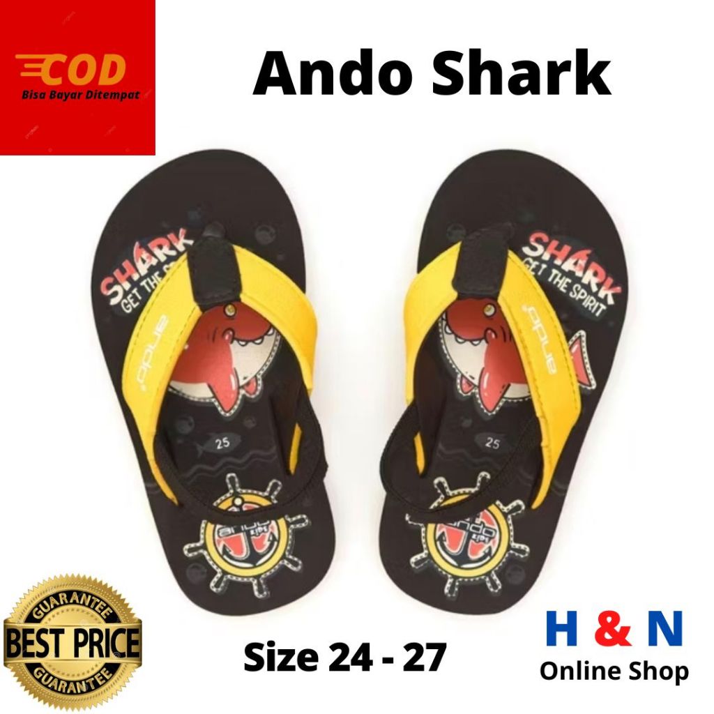 H&N Online Shop - Sepatu Sandal Sendal Anak Balita ANDO SHARK - Size 24 - 27