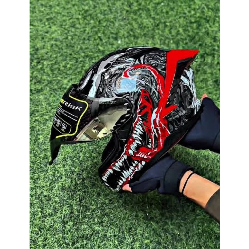 HELM VRC V PLATINUM MOTIF VENOM IRIDIUM VISOR SPORTY FULLFACE ORIGINAL HELMET NORISK