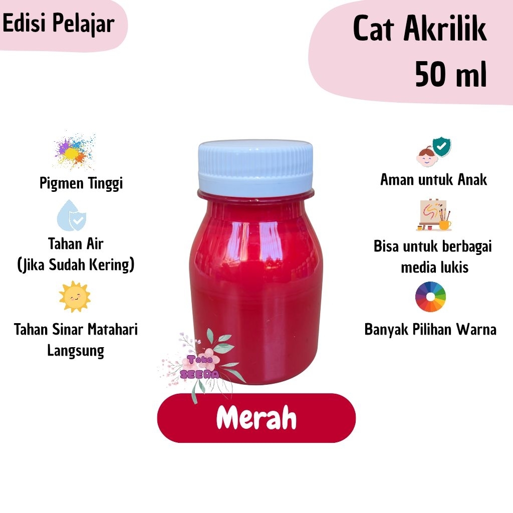 Cat Akrilik Warna 50ml Edisi Pelajar Waterbased