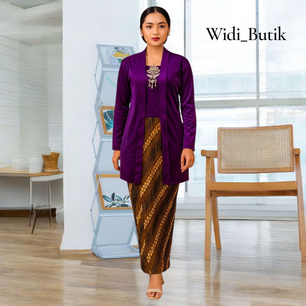 Setelan kebaya tunik kutubaru bludru Widuri