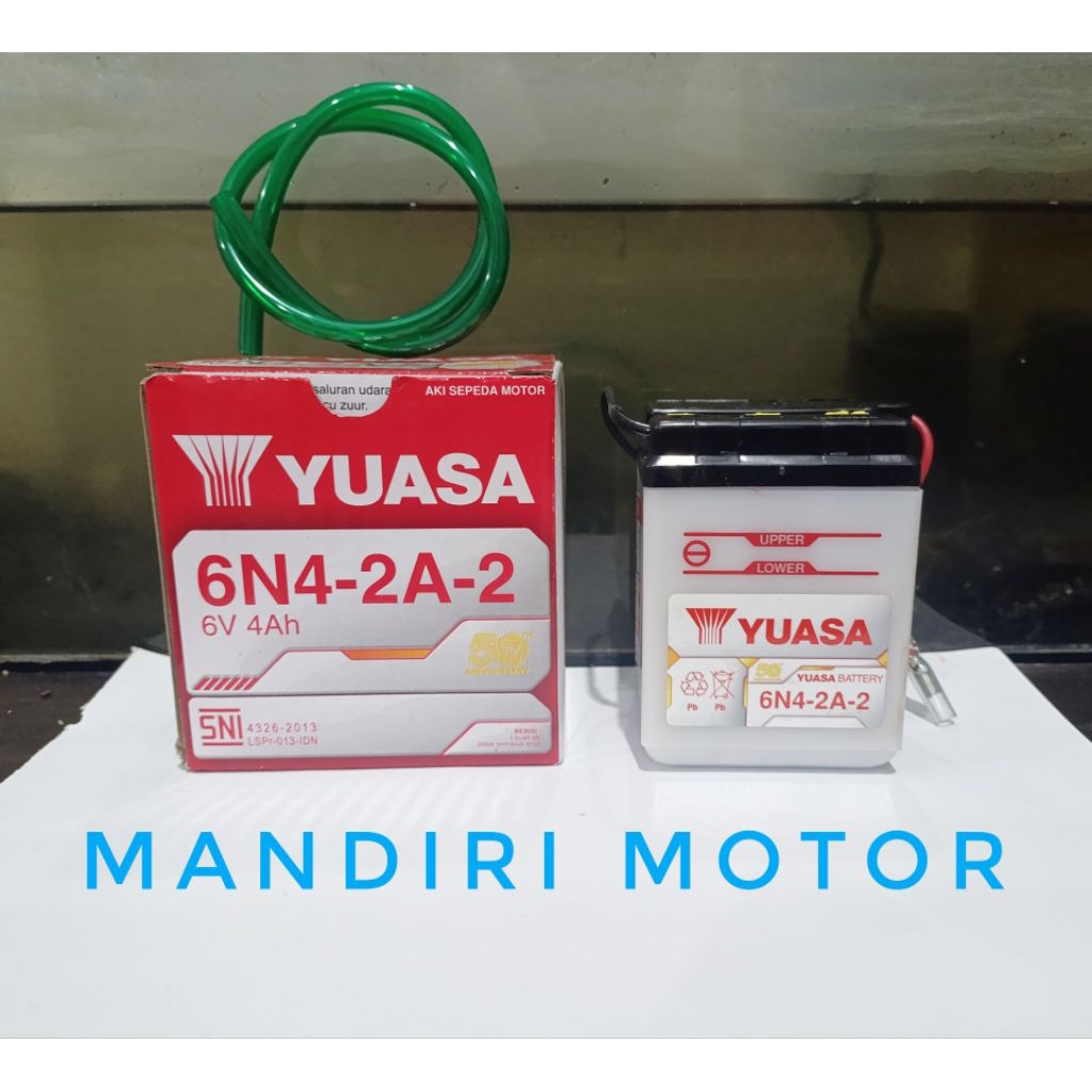 Aki Yuasa 6N4-2A-4 6 Volt 4Ah Aki Honda Win Win100 RXS RX100 YT115 C70 Non Stater Original Asli Yuas
