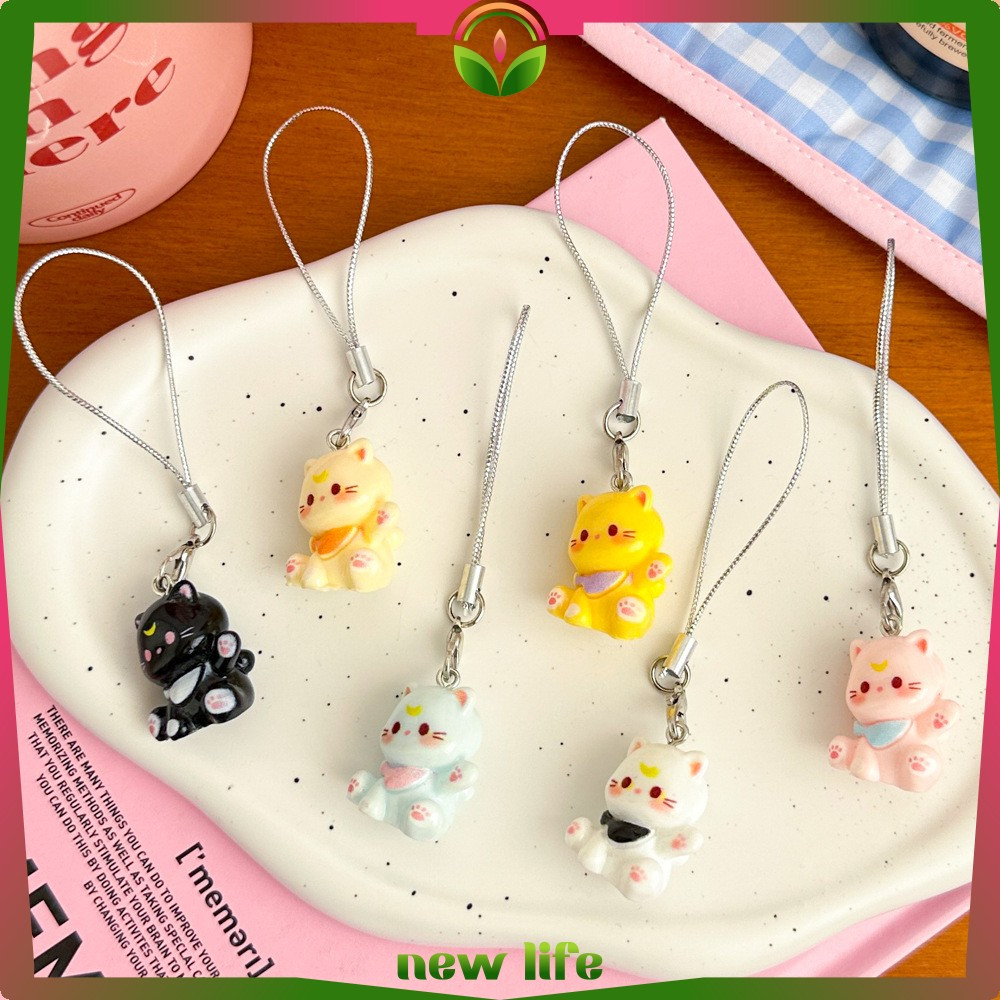 Gantungan HP Mini Cat Charm Hiasan Handphone Karakter Kucing / Gantungan Lucu Aksesoris HP Ganci Hia