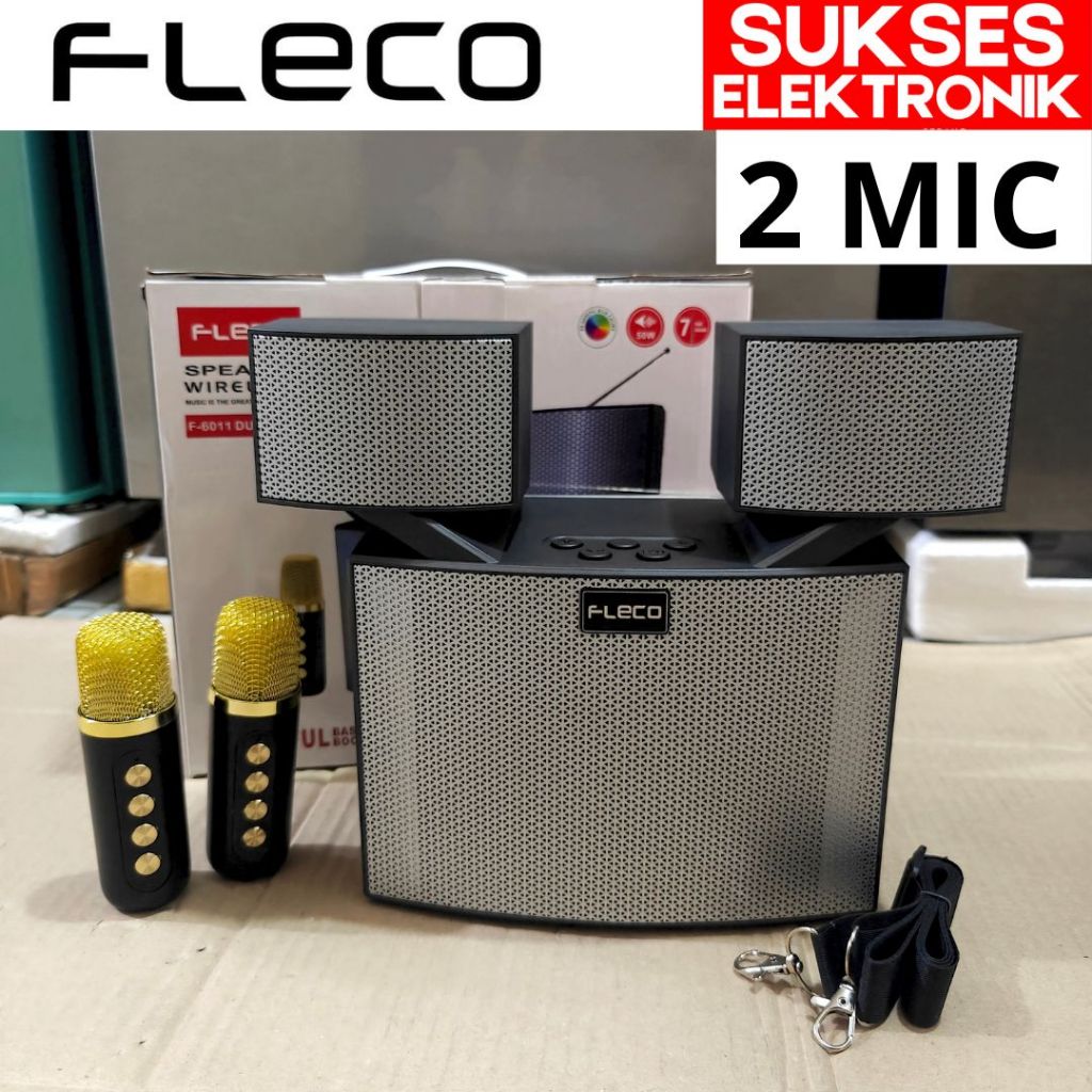 SPEAKER FLECO F-6011 DUO BLUETOOTH KAROKE MIC SALON BOX