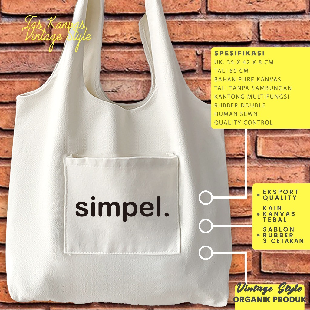 TOTE BAG KANTONG SIMPEL– TAS KANVAS JUMBO / TOTE BAG WANITA