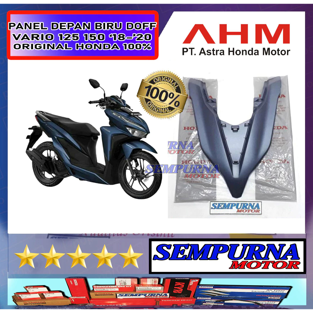 64301-K59-A70YC Panel Depan Vario 150 125 2018-2020 100% Original Honda Warna Biru Doff Asli Ori HGP