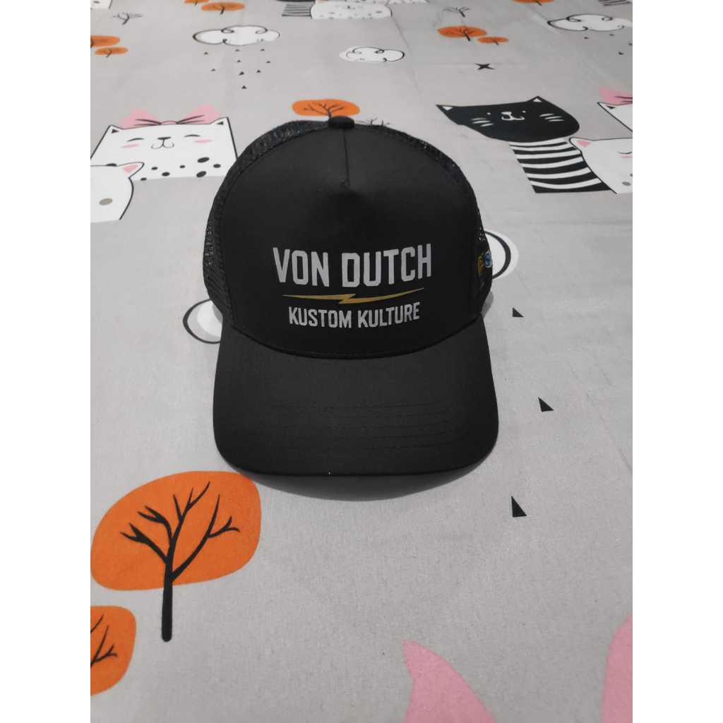 Topi Von Dutch Original - Trucker Hat 1360 Unisex Ori Mall, Logo Bordir Premium