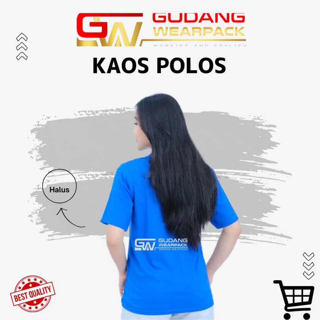 Kaos Polos CottonCombed 30s BiruElektrik