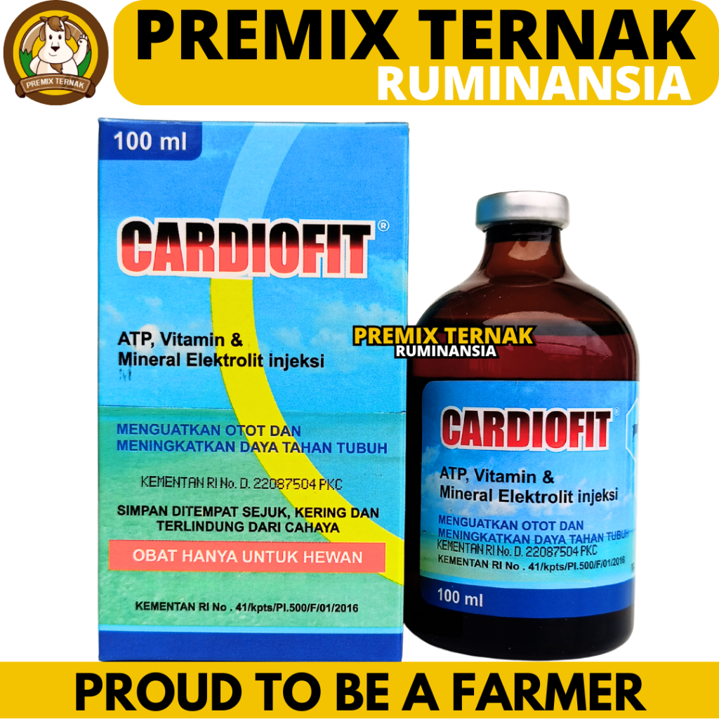 CARDIOFIT 100 ml - Obat Sapi Ambruk Vitamin Mineral Penguat Otot Ternak Sapi Kambing Domba Kerbau