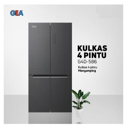 KULKAS GEA G4D-586 INOX INVERTER G4D 586 SIDE BY SIDE 586 L - G4D586 (Depok dan sekitarnya)