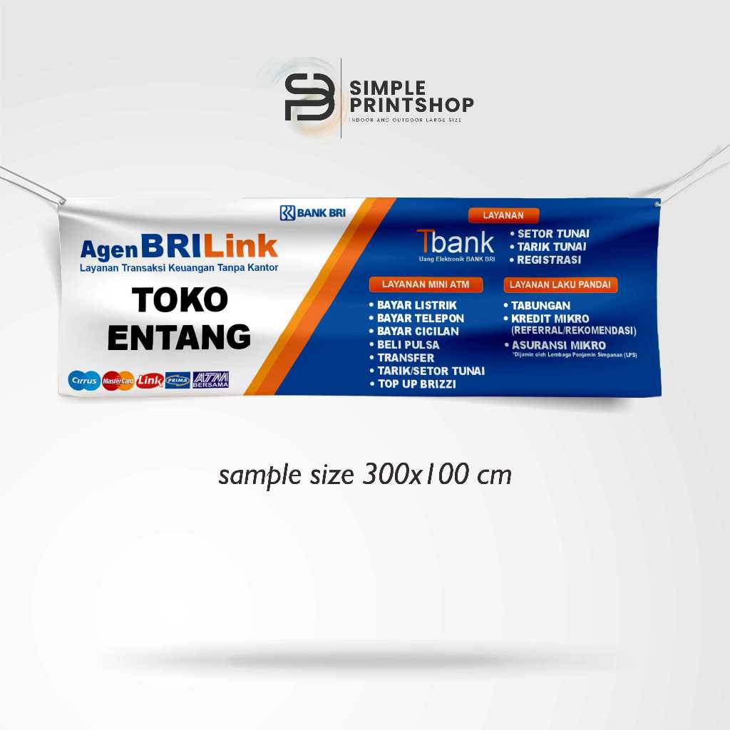 cetak spanduk 300x100 banner agen brilink custom desain