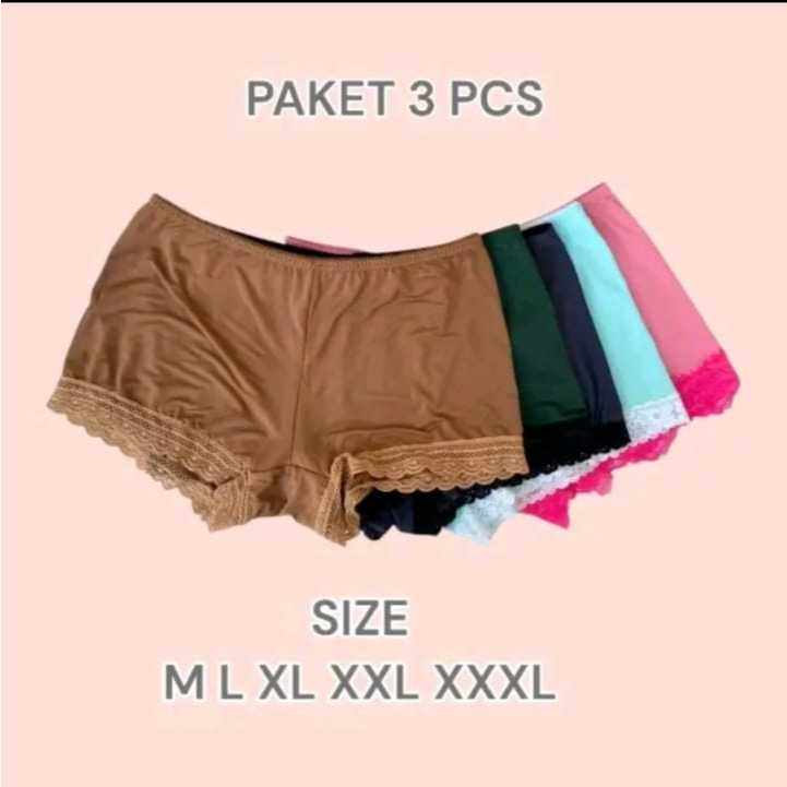 paket Super Hemat Celana Dalam wanita Dewasa Polos Renda CD hot pants Jule Jupe bahan Stretch