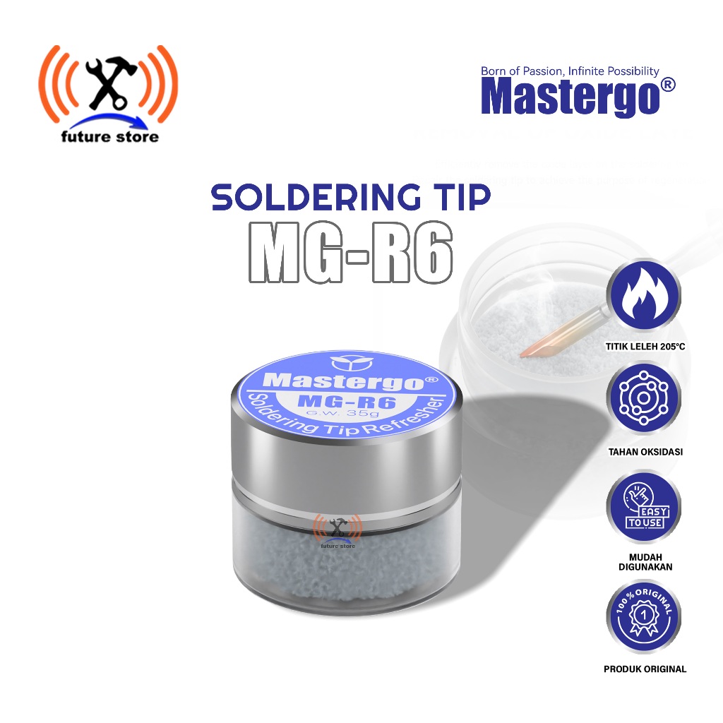 MASTERGO MG-R6 SOLDER TIP REFRESHER ORIGINAL - PEMBERSIH MATA SOLDER HITAM ANTI OKSIDASI - REGENERAT