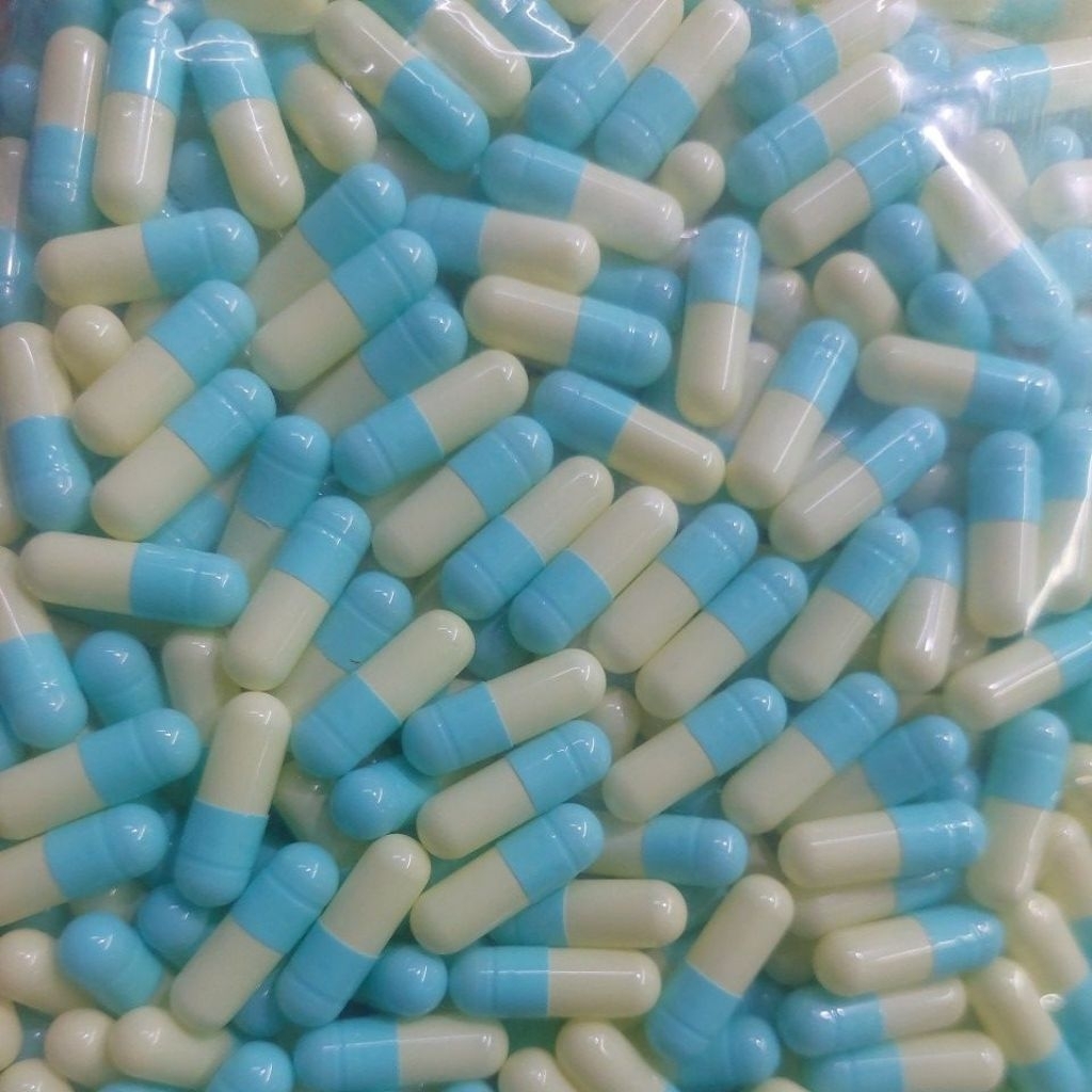 Cangkang kapsul kosong uk 1, 350mg, 1.000pcs, blue ivory