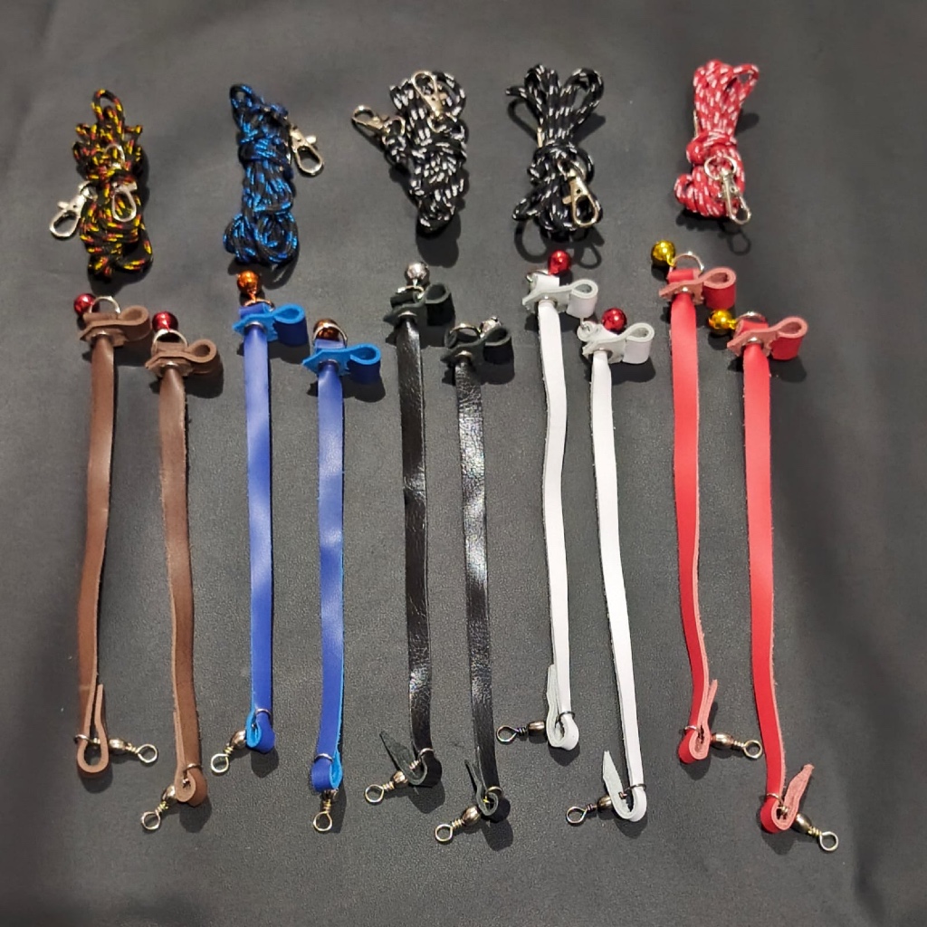 Anklet celepuk/tali kaki burung hantu bahan kulit/fullset