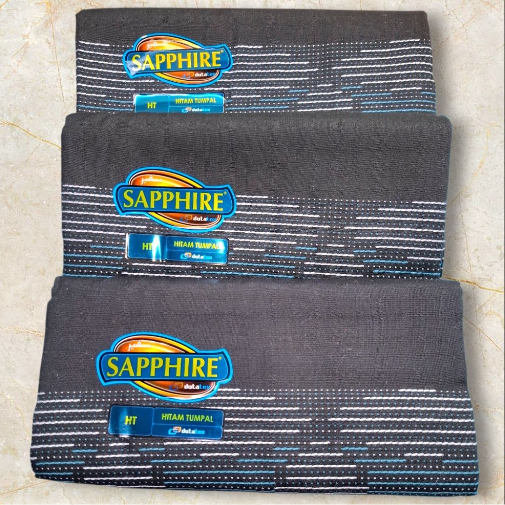 Sarung Sapphire, hitam polos tumpal dobby, sarung tenun, dutatex