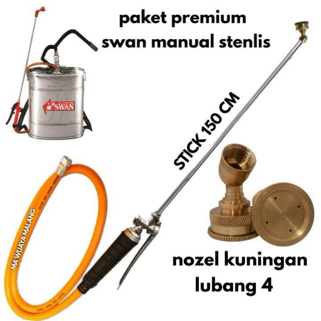 paket stik premium swan manual stenlis / hendel original swan / selang original swan manual / nozzel