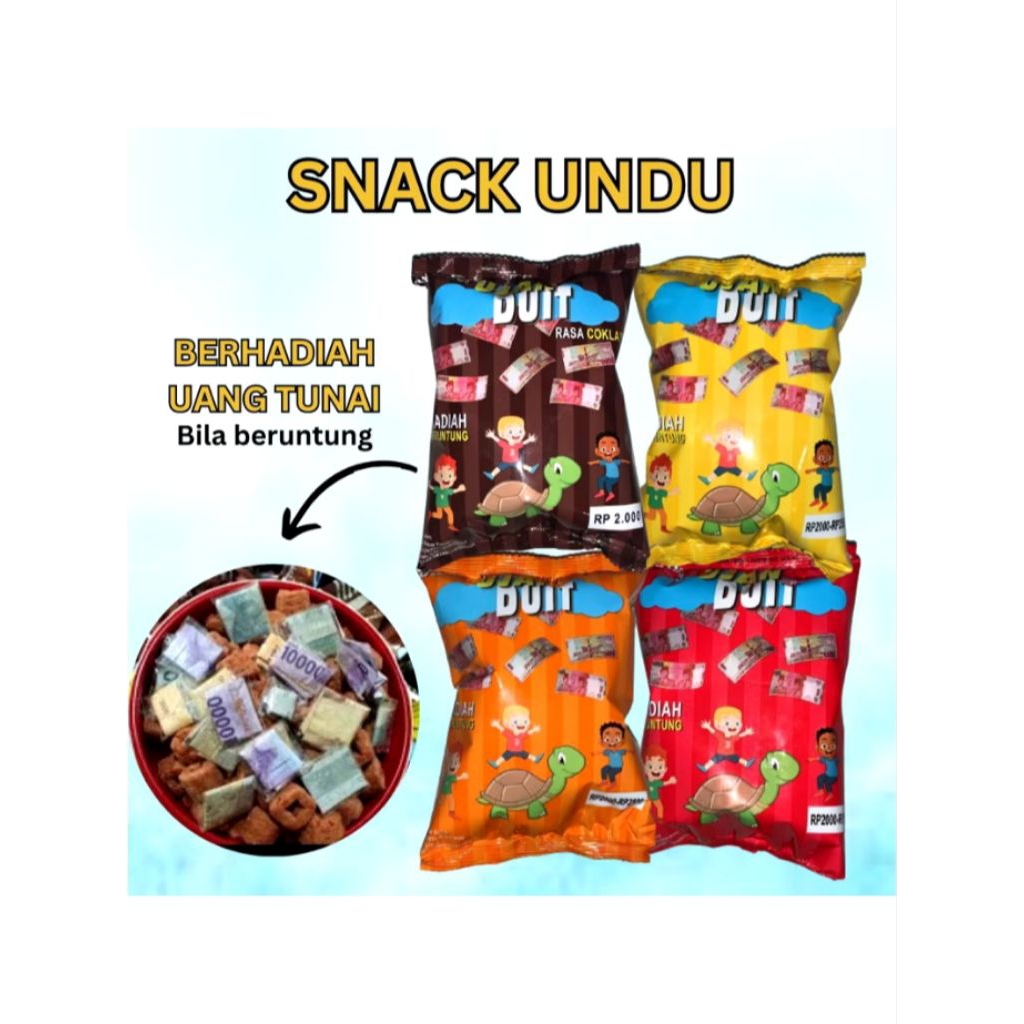 (1PACK) Snack Viral UNDU Berhadiah Uang Tunai isi 10 pcs