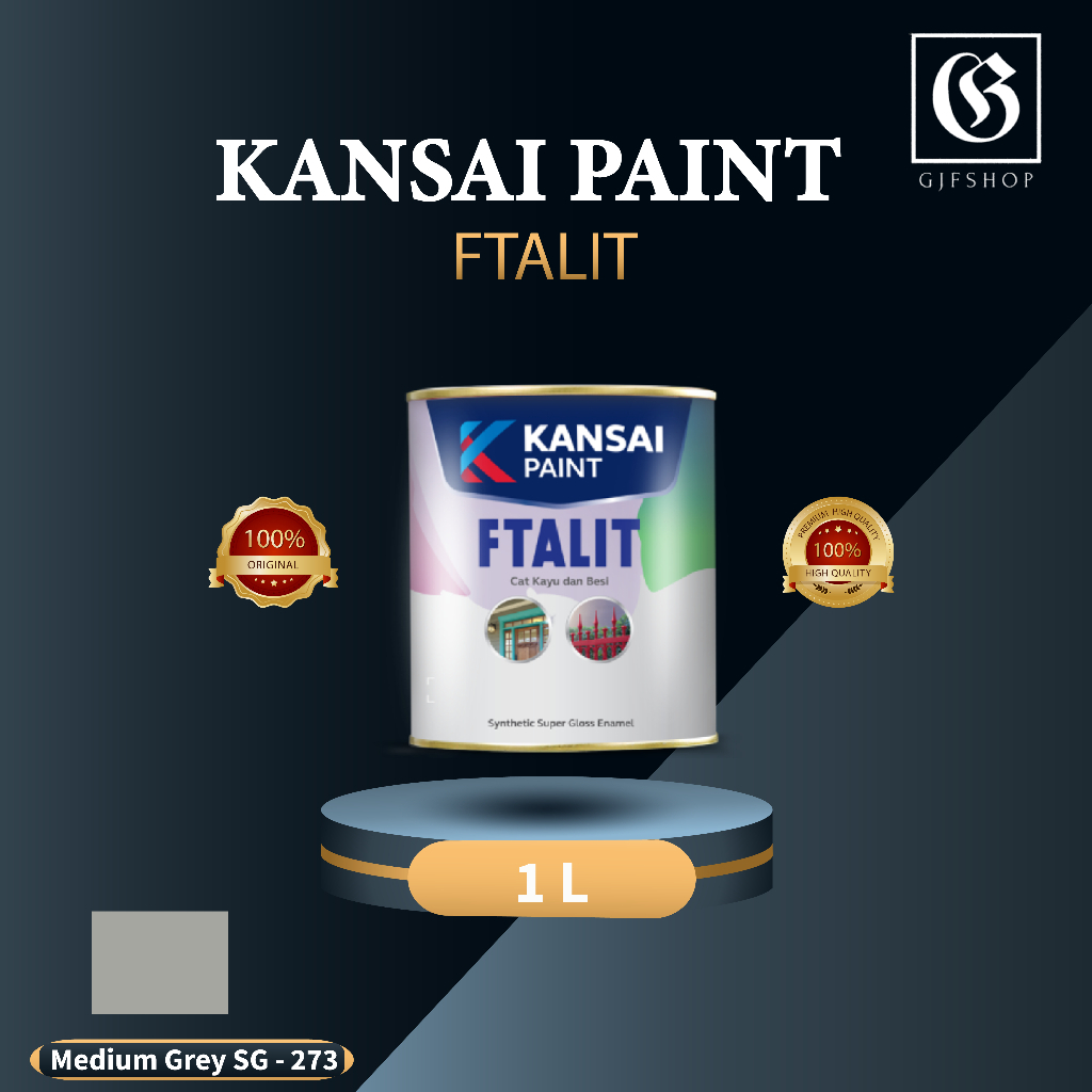 Cat Minyak Besi Kayu Ftalit Kansai Paint 273 Medium Grey SG 1kg