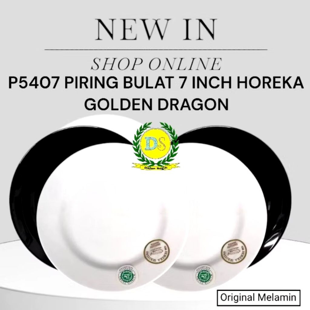 Original Melamin P5407 Piring bulat ceper 7 Inch premium horeka series golden dragon