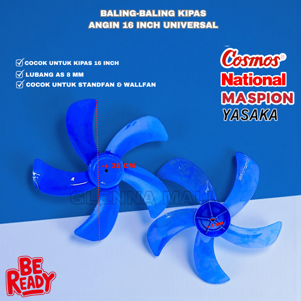 Baling-Baling Kipas Angin Universal 16 Inch Daun 5 – Cocok Miyako / Cosmos / Maspion / Sanex / GMC
