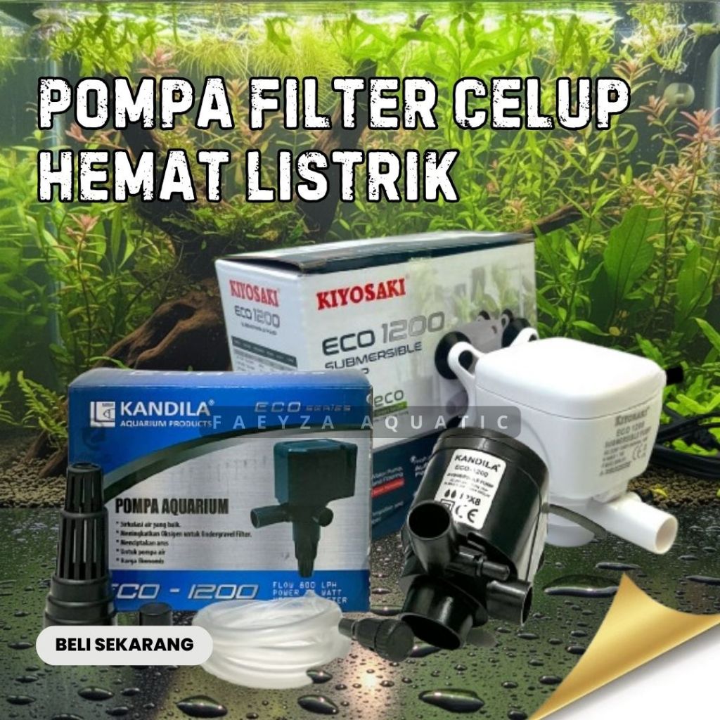 Pompa Air Mini Low Watt ECO-1200 || Pompa Filter Celup Hemat Listrik merk random