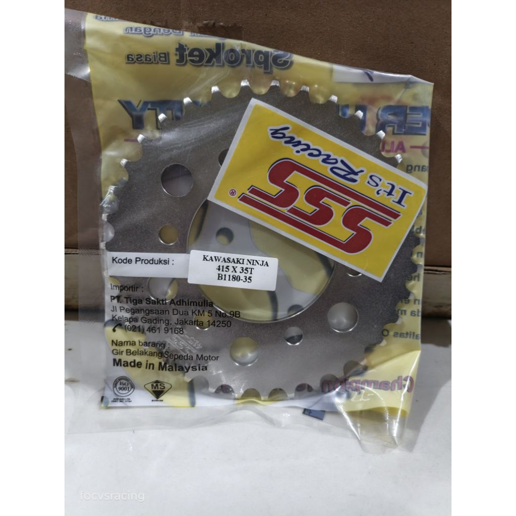 gear gir Ninja 150 R RR sss 415 35 36 37 43 steel silver black gold baja