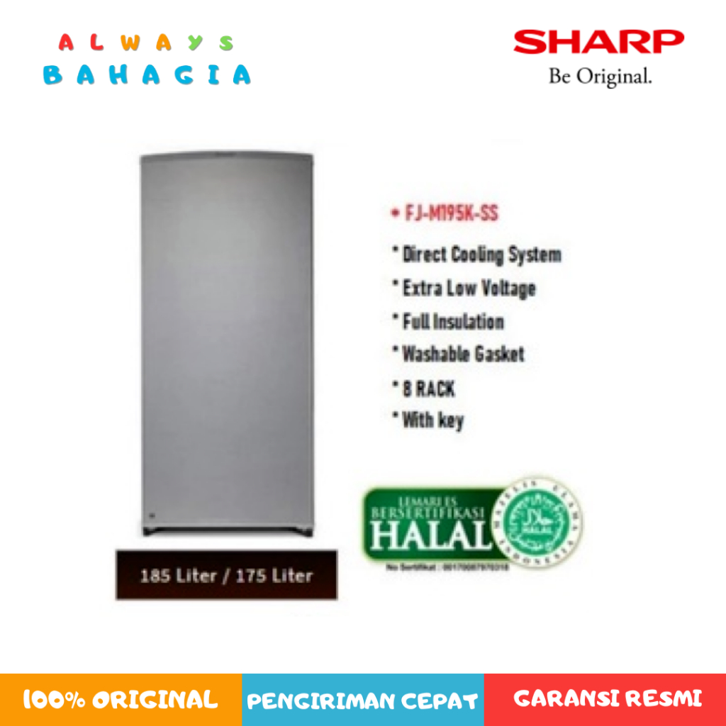 Sharp FJ-M195K-SS Freezer Kulkas 8rak