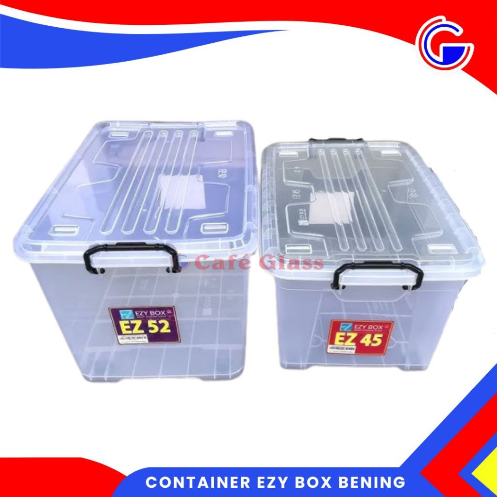 KONTAINER EZY BOX BENING PLASTIK I CONTAINER CLEAR I TEMPAT PENYIMPANAN BAJU, MAINAN KOTAK