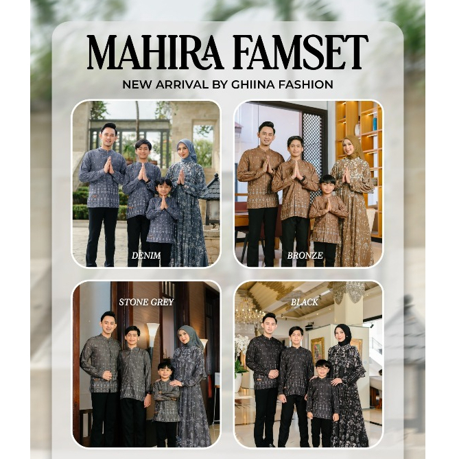 Mahira Famset By Ghiina Fashion - Sarimbit Raya Series - Lebaran Family Set Dress Couple Best Seller