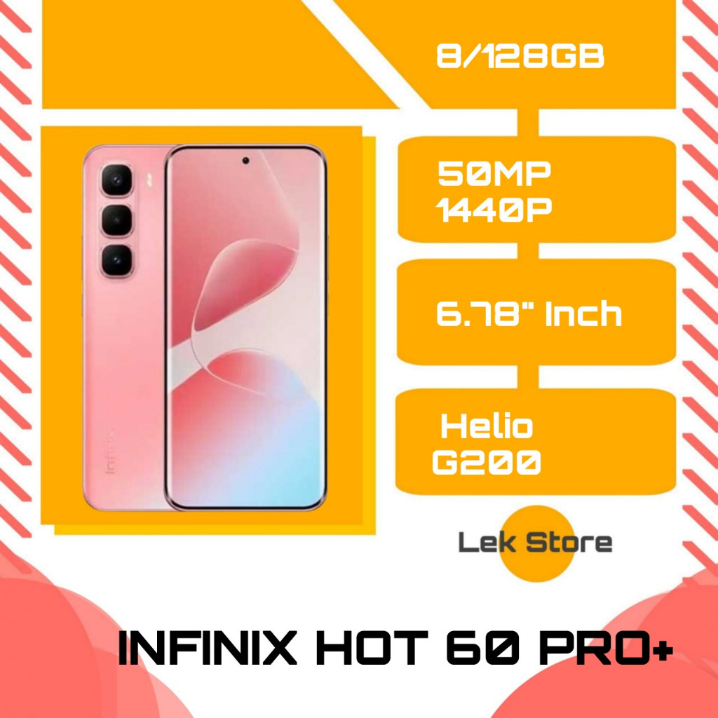 INFINIX HOT 60 PRO+ RAM 8/256GB, 8/128GB - FREE AKSESORIS - GARANSI RESMI - HANDPHONE - SMARTPHONE