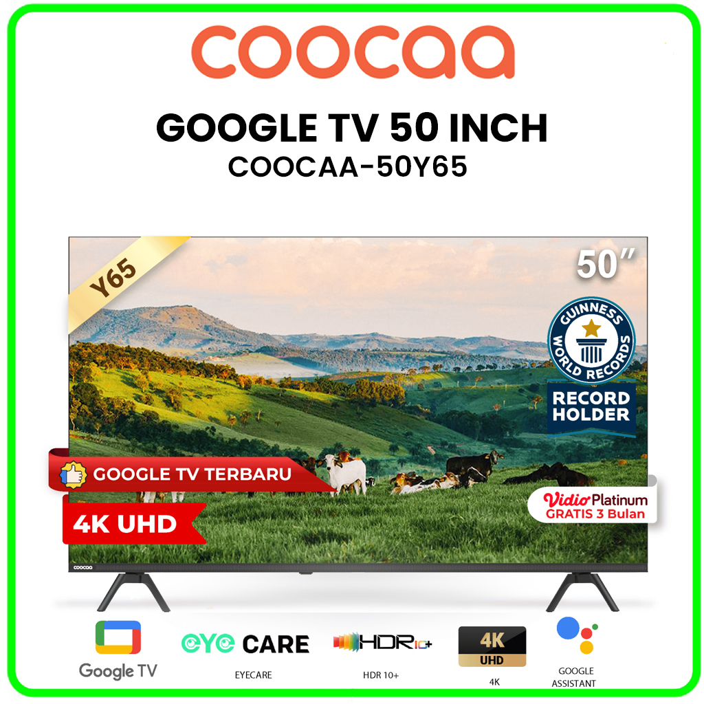 COOCAA TV 50 inch GOOGLE TV-Smart TV-4K UHD-Dolby Audio (Coocaa 50Y65)