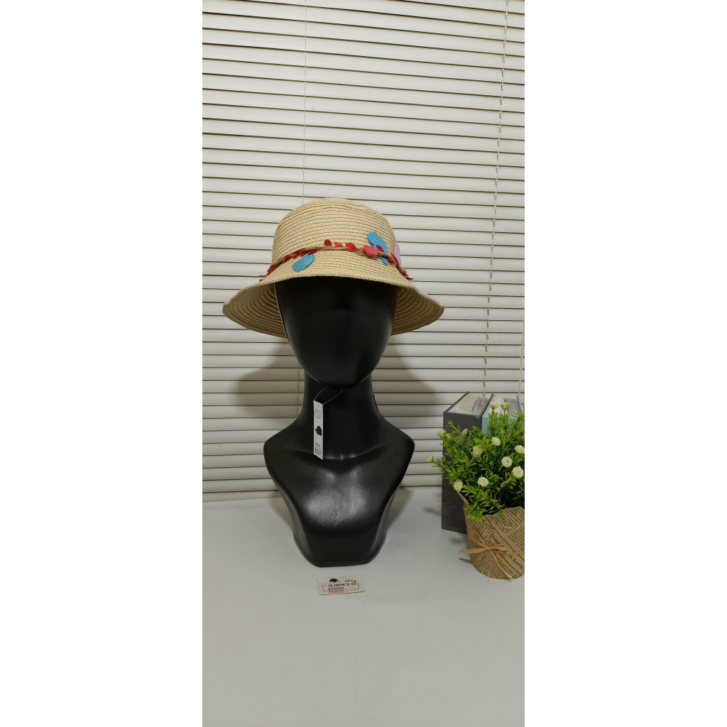 Aldracil Topi Pantai Anyaman Anak Laki Perempuan AP38 Bird Boy Girl Balita Koboi Bucket