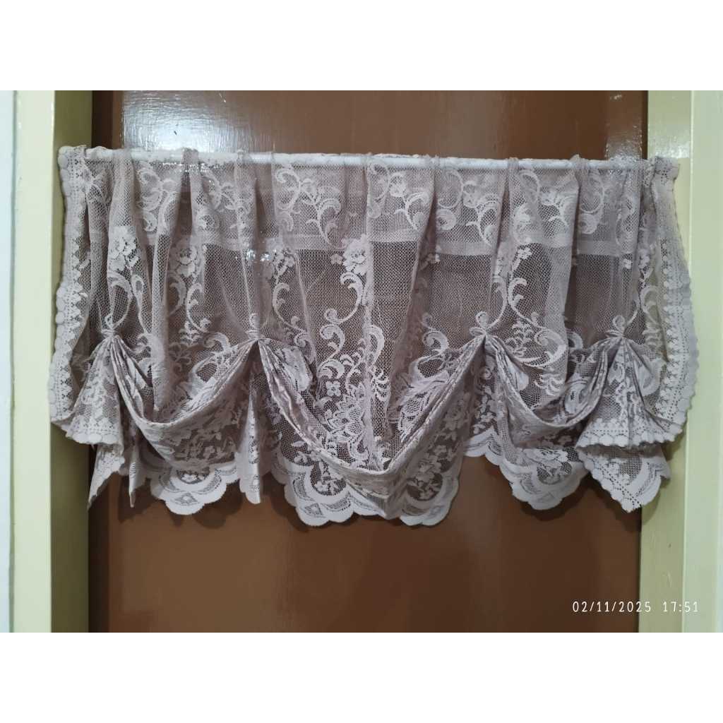 vitrase pendek / vitrage atasan / Poni Tirai / swagset /swag set / tirai jendela dapur / pantalon / 