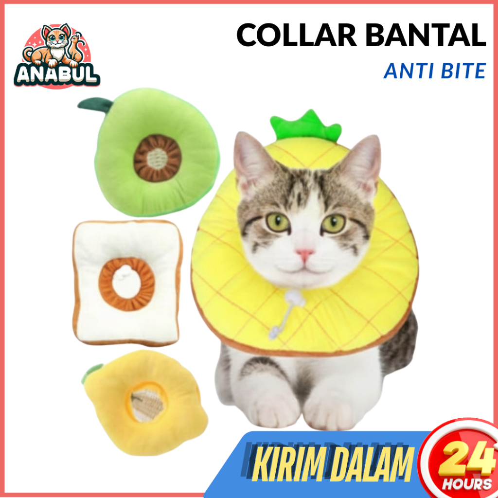 TERMURAH Collar Kucing Bantal Anjing Pasca Steril Recovery Neck Colar Leher Kucing Pelindung Kepala 