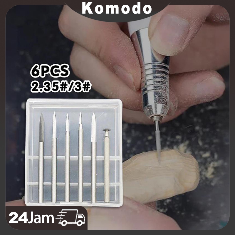 6PCS Mata Bor Ukir Kayu /2,35MM /3MM /Untuk Alat Putar/Mata Bor Kikir Ukir Kayu HSS/ Mata Bor Kayu K