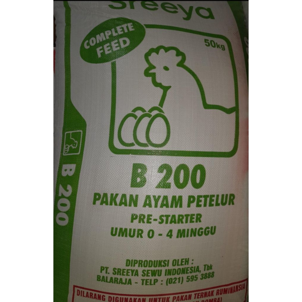 (ECERAN) SREEYA B200 PAKAN/PUR AYAM PETELUR USIA 0-4MINGGU | PROTEIN 22%