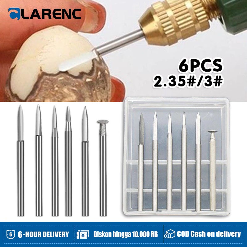 6PCS Mata Bor Ukir Kayu 2,35MM 3MM Untuk Alat Putar Mata Bor Kayu Kecil Kualitas Tinggi Mata Bor Kik